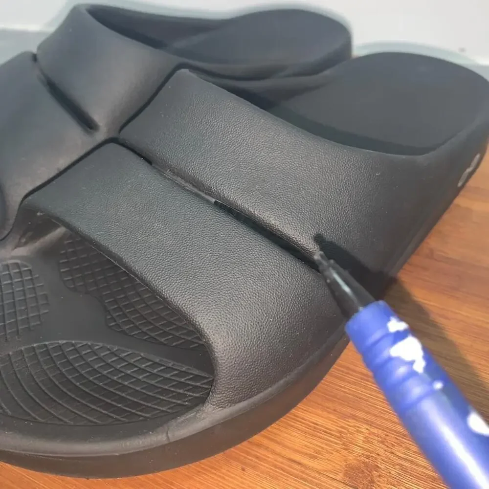 OOFOS OOahh Sport Slide Recovery Sandals Black Mens Size 4 Womens Sz 6 Comfort